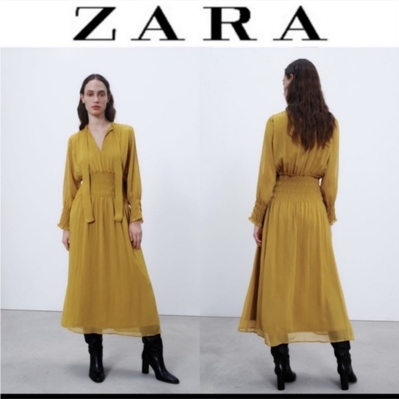 Elegant Mustard Yellow Maxi Dress - Picture 2 of 6